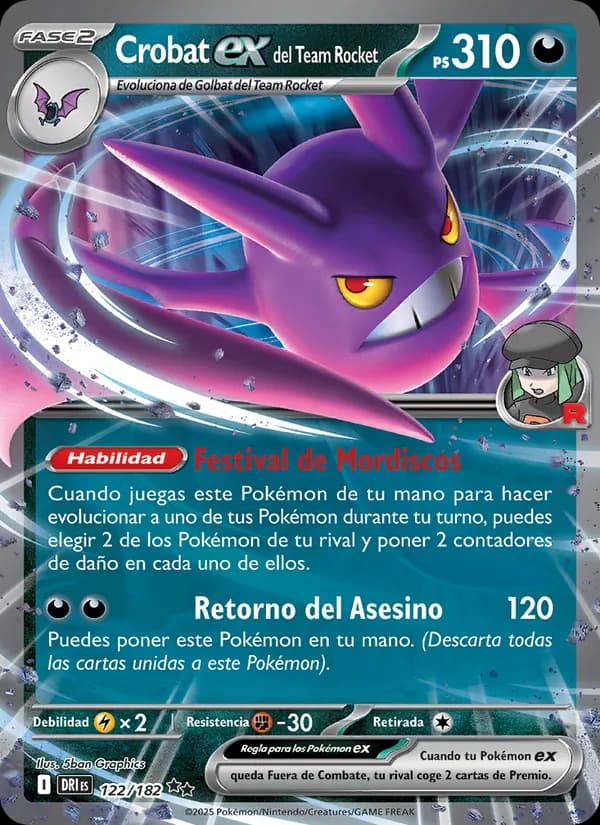 Crobat ex del Team Rocket card in Spanish