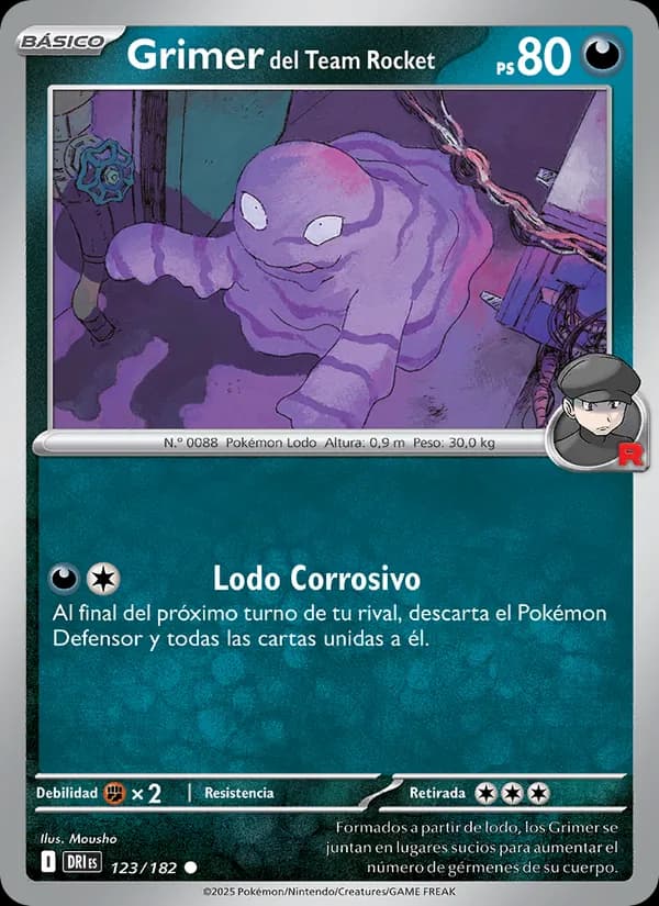 Grimer del Team Rocket card in Spanish