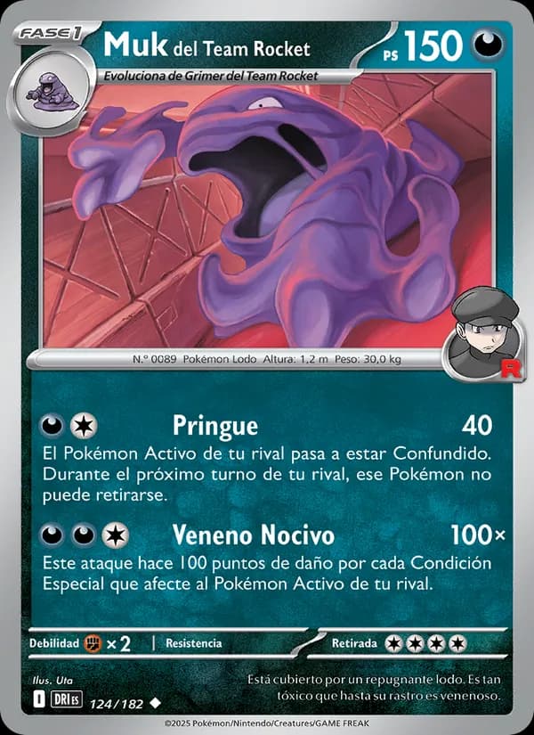 Muk del Team Rocket card in Spanish