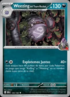 Weezing del Team Rocket card in Spanish