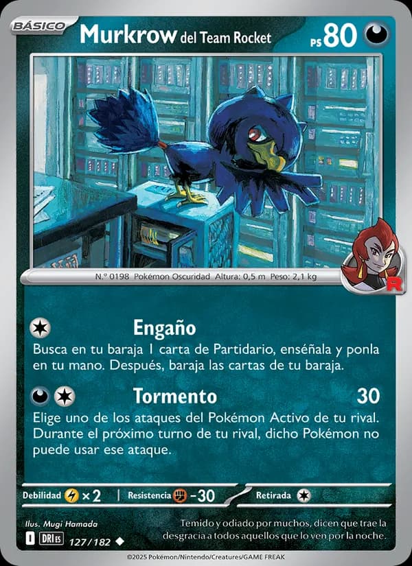 Murkrow del Team Rocket card in Spanish
