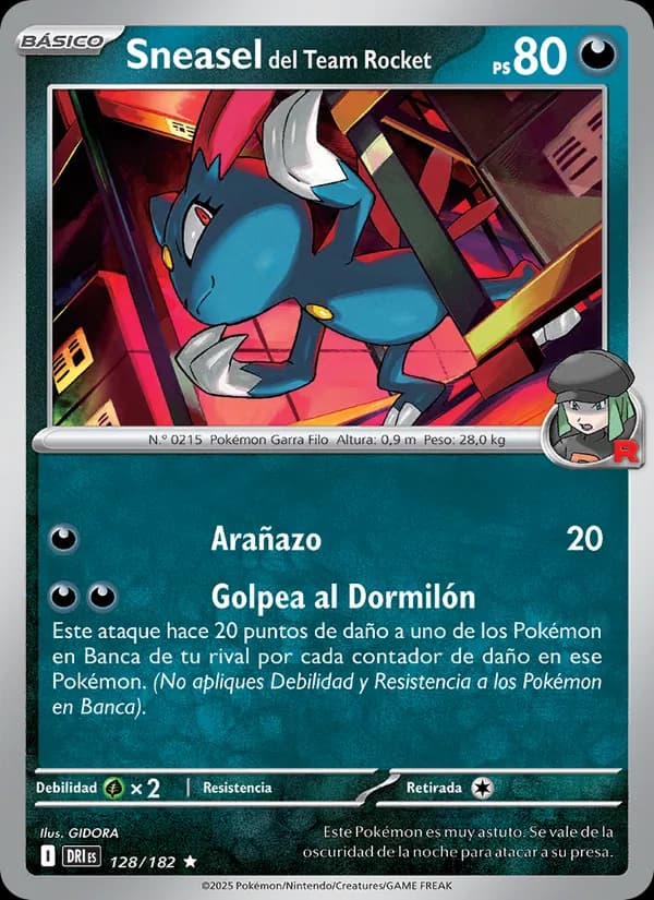 Sneasel del Team Rocket card in Spanish