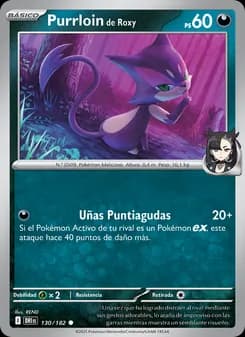 Purrloin de Roxy card in Spanish