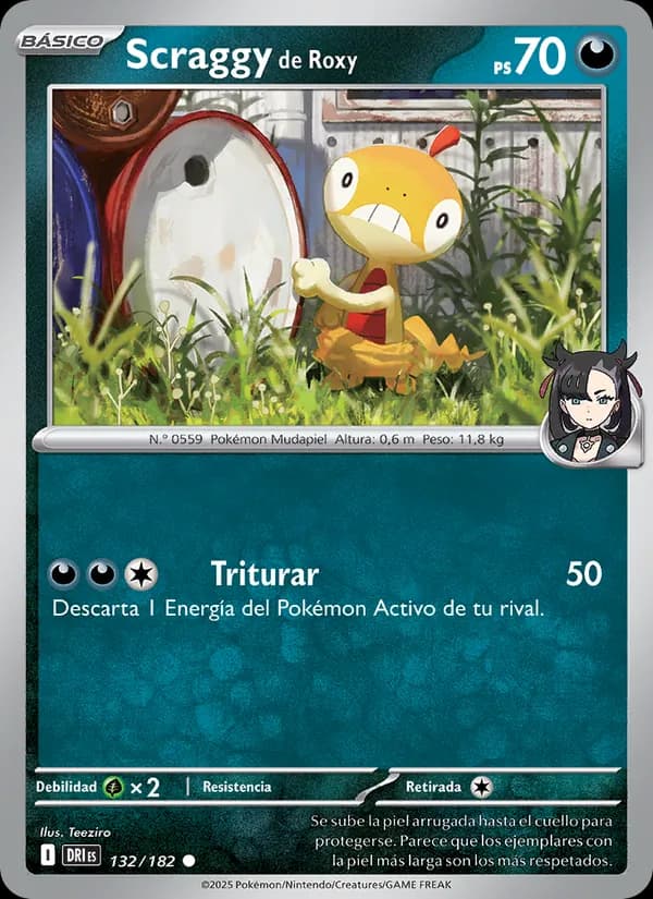 Scraggy de Roxy card in Spanish