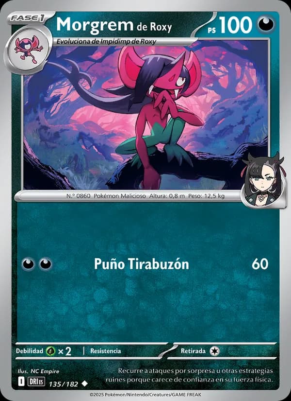 Morgrem de Roxy card in Spanish