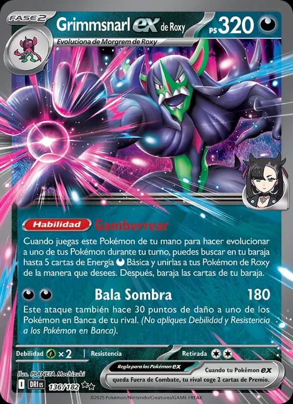 Grimmsnarl ex de Roxy card in Spanish