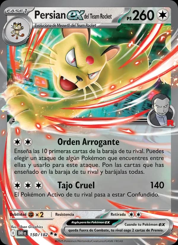Persian ex del Team Rocket card in Spanish