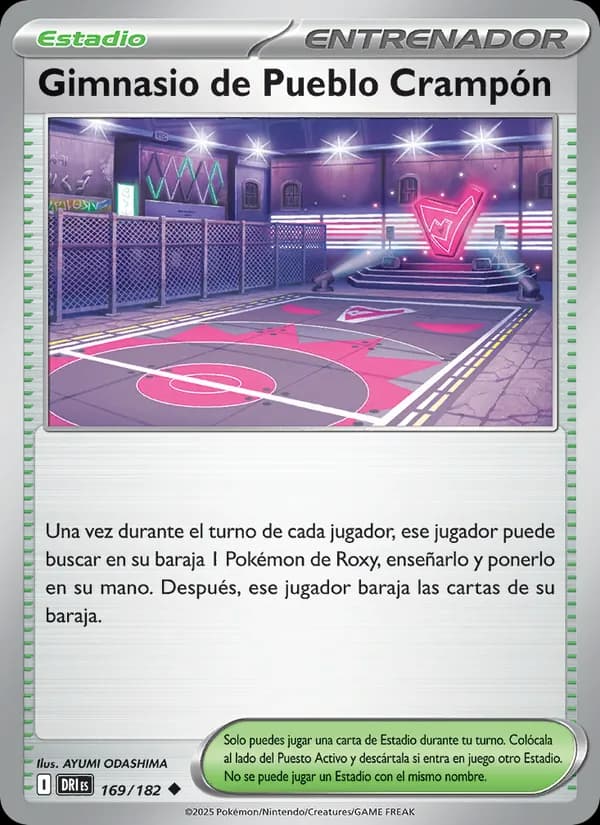 Gimnasio de Pueblo Crampón card in Spanish