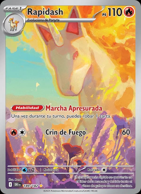 Rapidash card in Spanish