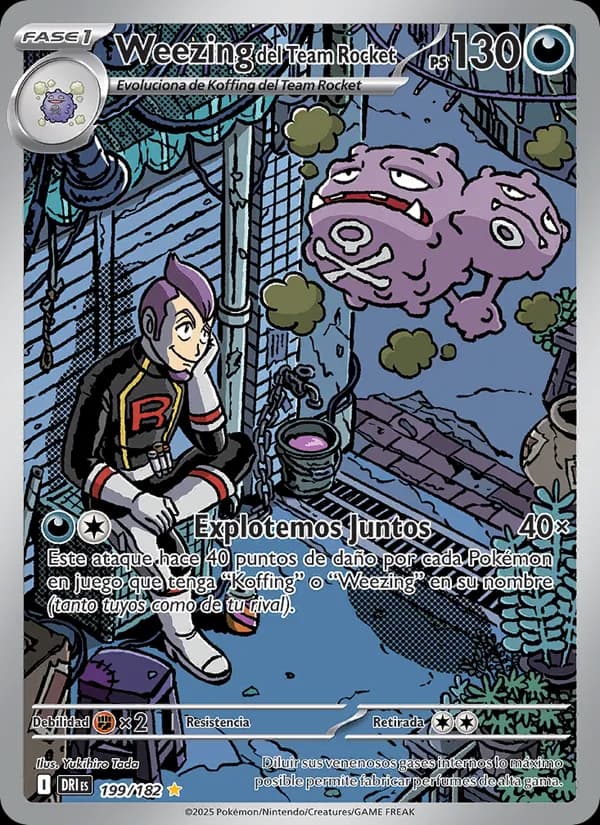 Weezing del Team Rocket card in Spanish