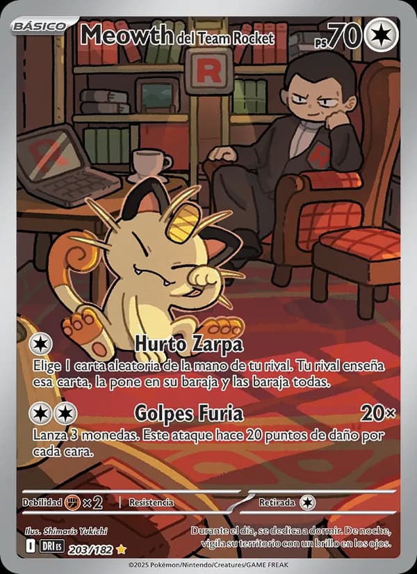 Meowth del Team Rocket card in Spanish
