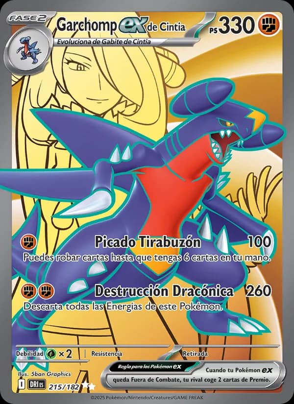 Garchomp ex de Cintia card in Spanish