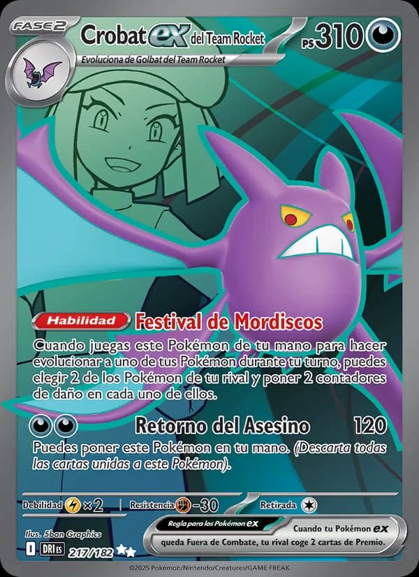 Crobat ex del Team Rocket card in Spanish
