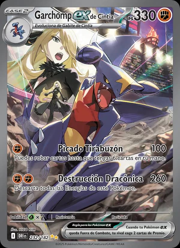 Garchomp ex de Cintia card in Spanish