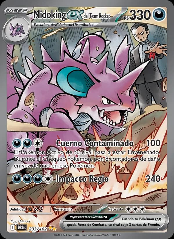 Nidoking ex del Team Rocket card in Spanish