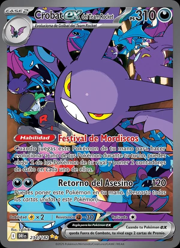 Crobat ex del Team Rocket card in Spanish