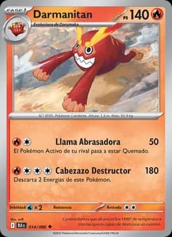 Darmanitan card in Spanish