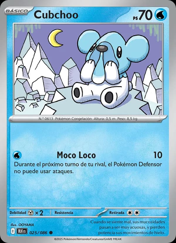Cubchoo card in Spanish