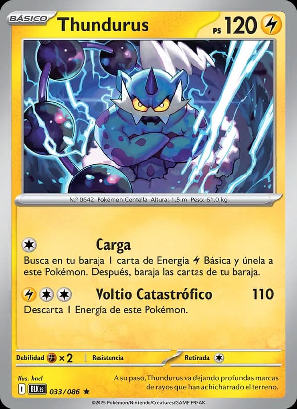 Thundurus card in Spanish
