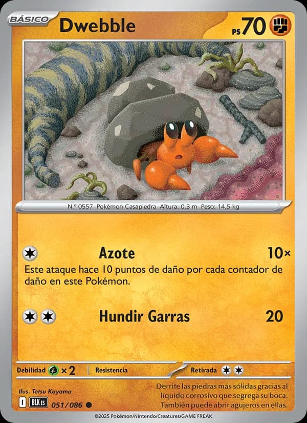 Dwebble card in Spanish