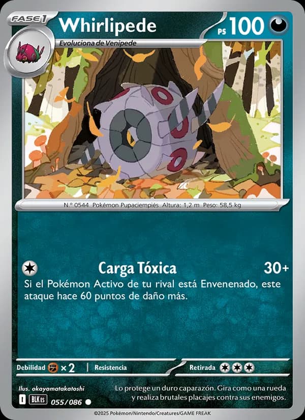 Whirlipede card in Spanish