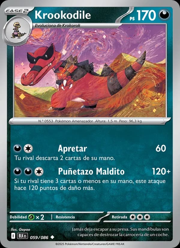 Krookodile card in Spanish