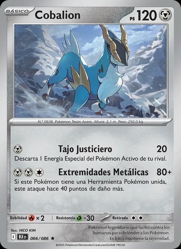Cobalion card in Spanish