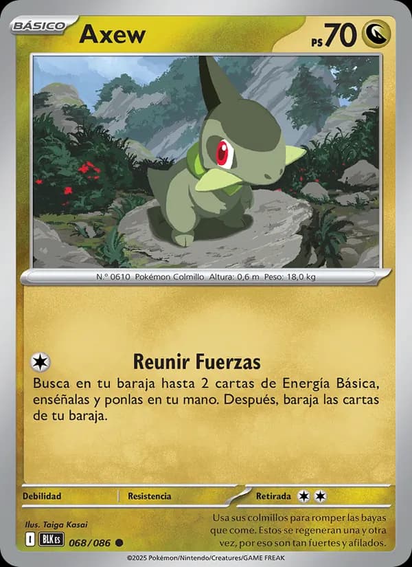 Axew card in Spanish
