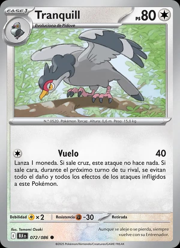 Tranquill card in Spanish