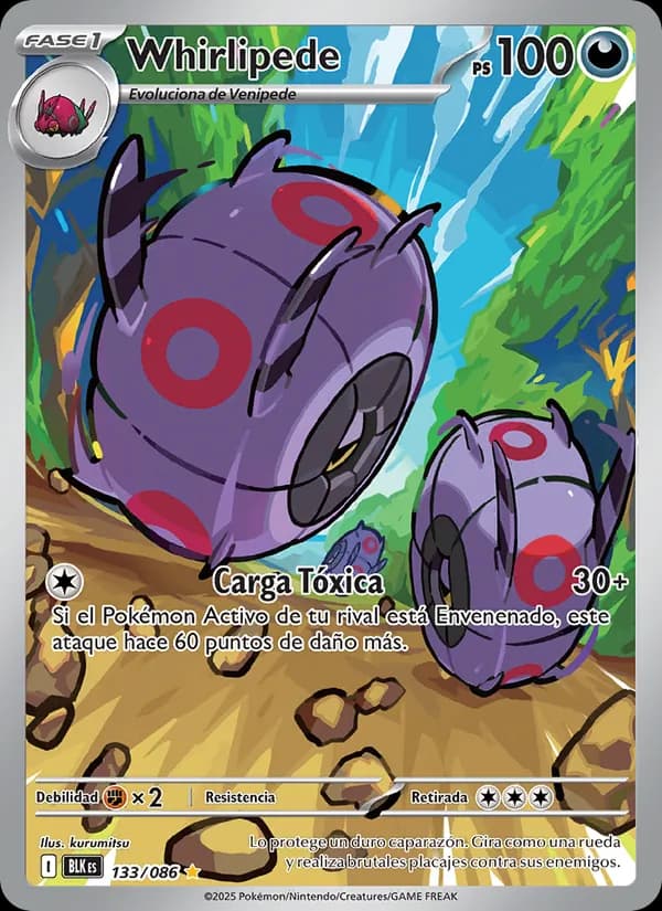 Whirlipede card in Spanish
