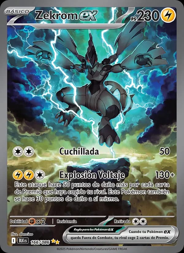 Zekrom ex card in Spanish