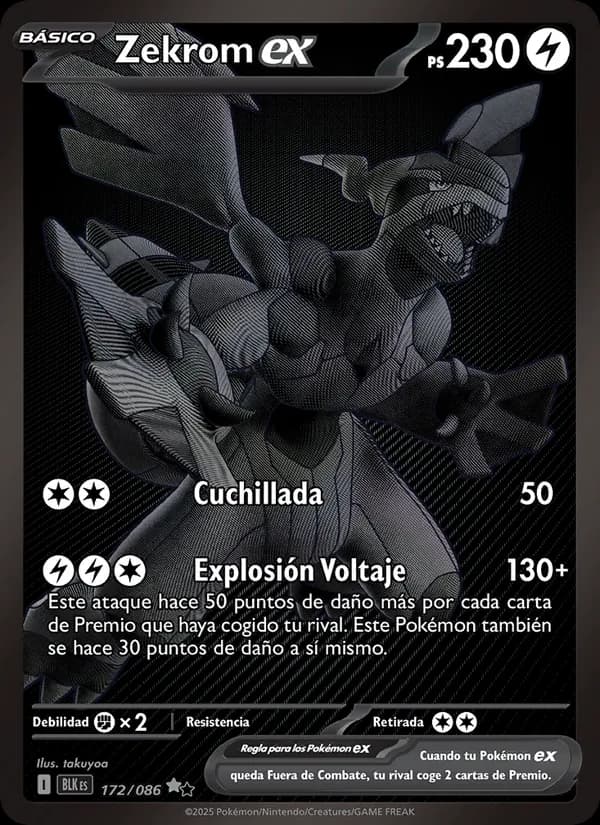 Zekrom ex card in Spanish
