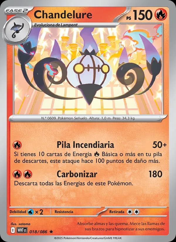 Chandelure card in Spanish