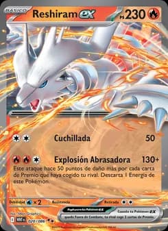 Reshiram ex card in Spanish
