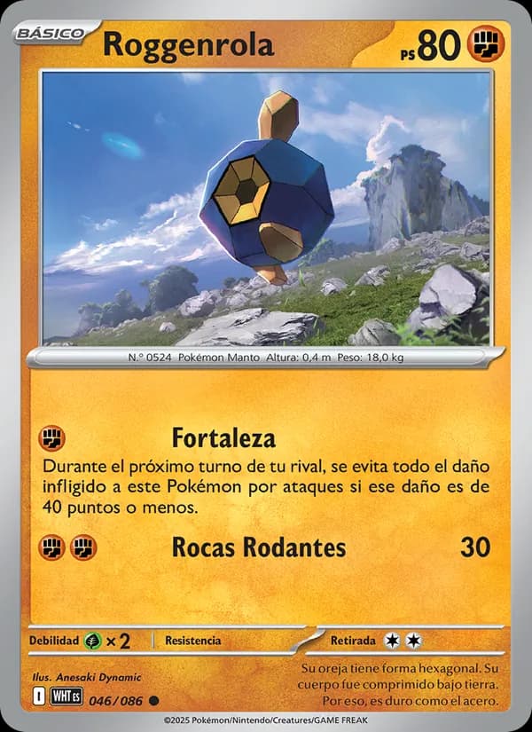 Roggenrola card in Spanish