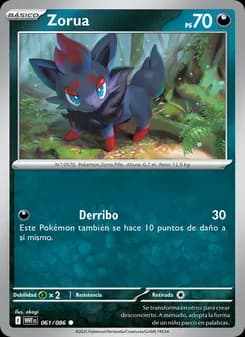 Zorua card in Spanish
