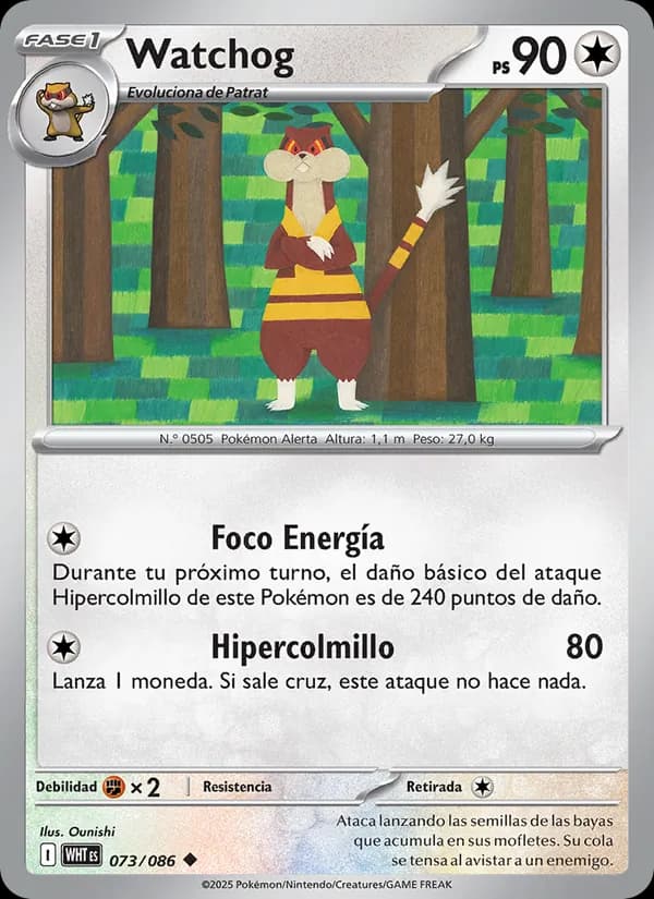 Watchog card in Spanish