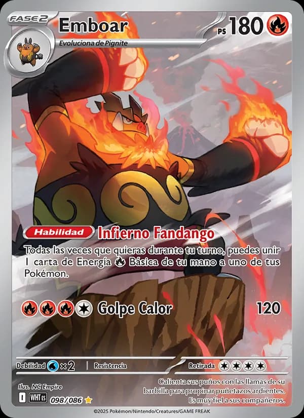 Emboar card in Spanish