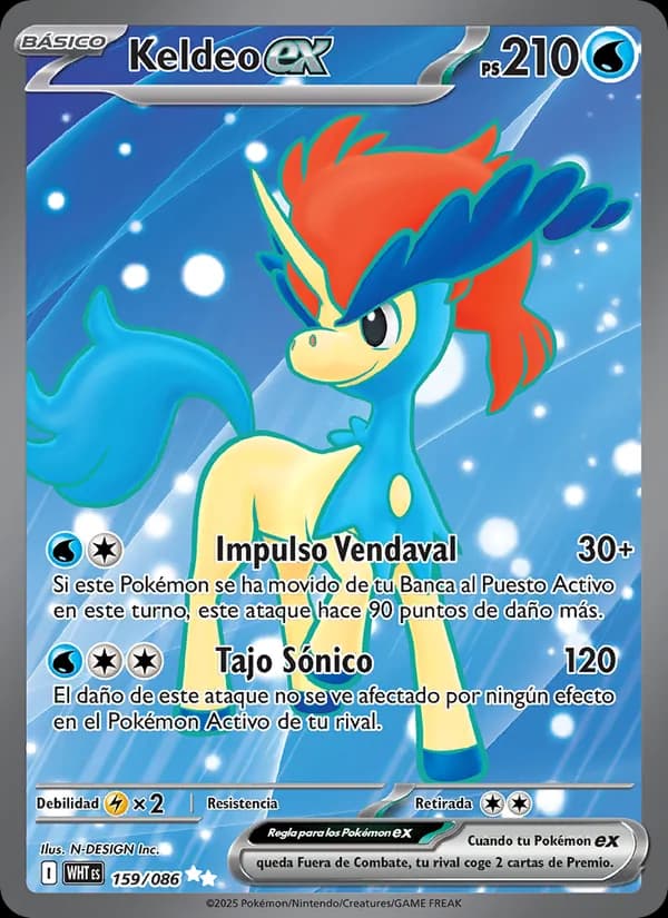 Keldeo ex card in Spanish