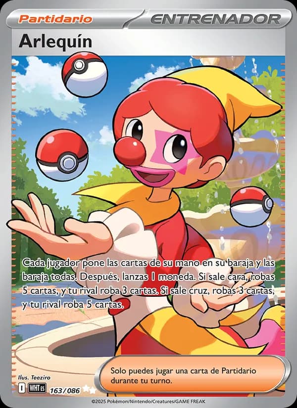 Arlequín card in Spanish