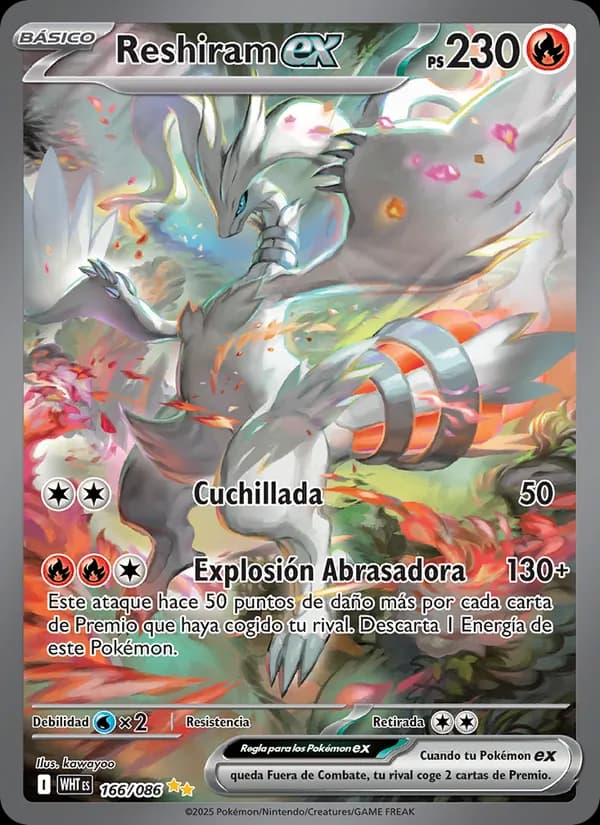 Reshiram ex card in Spanish