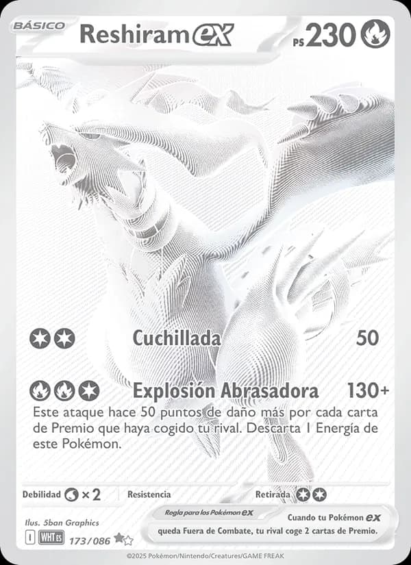 Reshiram ex card in Spanish