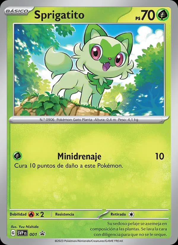 Sprigatito card in Spanish
