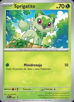 Sprigatito card in Spanish