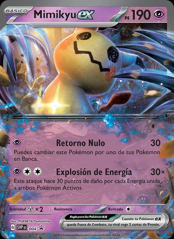 Mimikyu ex card in Spanish