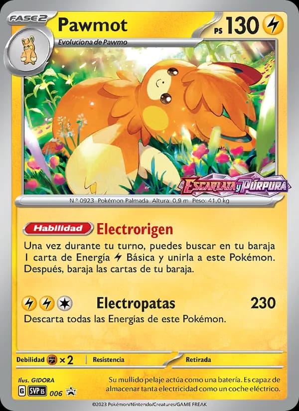Pawmot card in Spanish