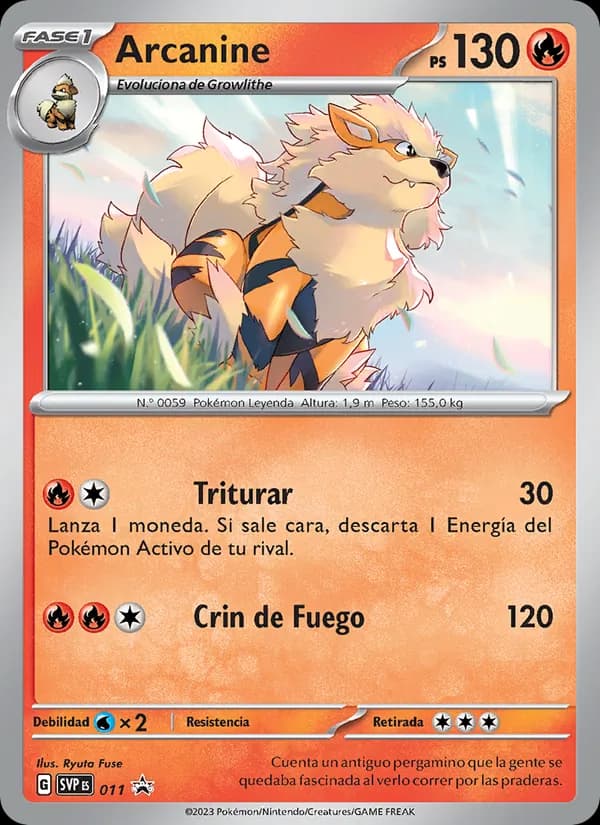 Arcanine card in Spanish