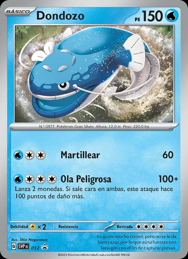 Dondozo card in Spanish