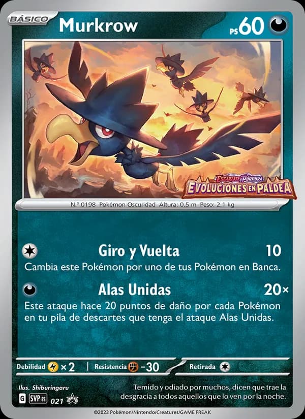 Murkrow card in Spanish