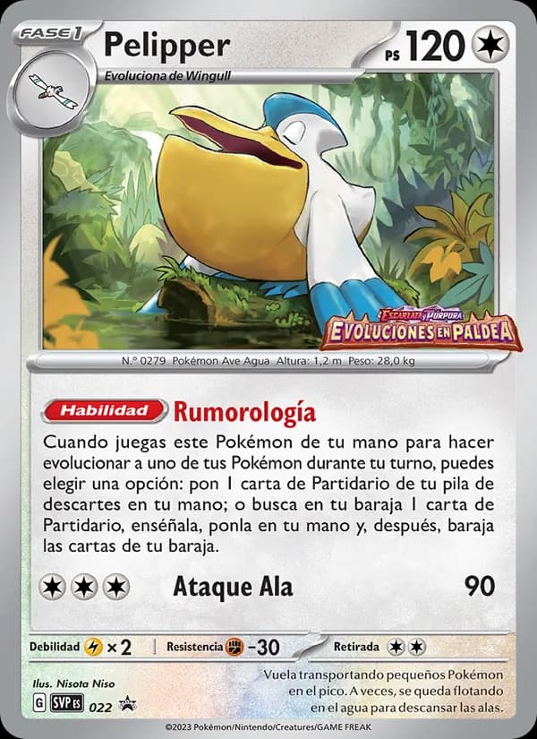 Pelipper card in Spanish